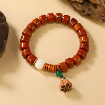Buddha Stones Bone Beads Lotus Peace Buckle Design Enlightenment Bracelet