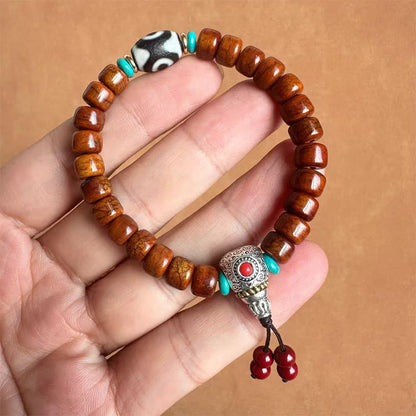 Buddha Stones Bone Beads Vajra Three-eyed Dzi Bead Luck Bracelet