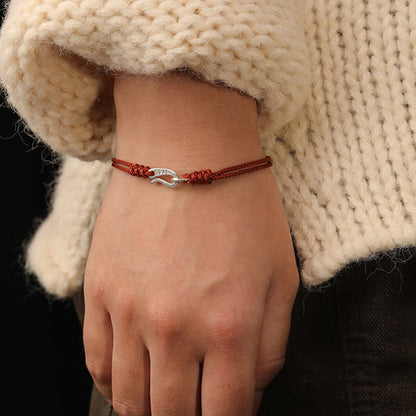 Buddha Stones 925 Sterling Silver Hook Design Red String Strength Colorful Bracelet
