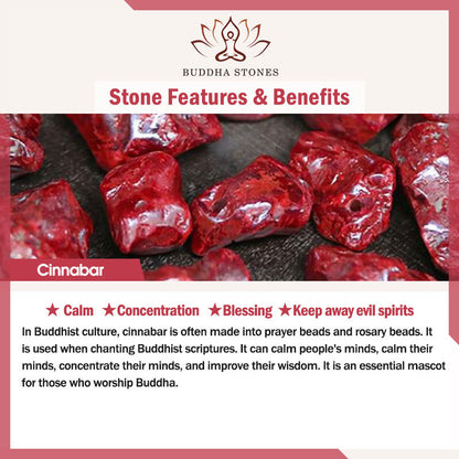 Buddha Stones Year Of The Horse Natural Cinnabar Hetian Jade Concentration Bracelet