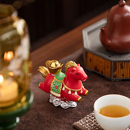 Buddha Stones Chinese Zodiac Horse Charm Fu Character Prosperity Home Decoration