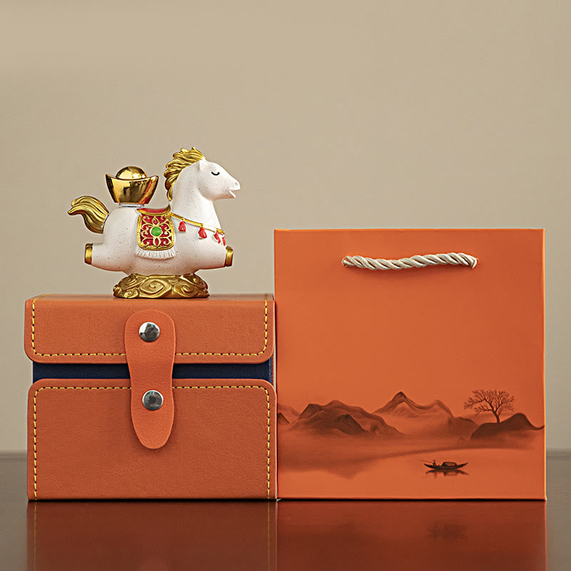 Buddha Stones Chinese Zodiac Horse Charm Fu Character Prosperity Home Decoration