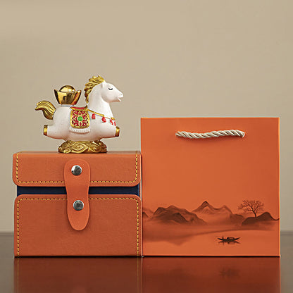 Buddha Stones Chinese Zodiac Horse Charm Fu Character Prosperity Home Decoration