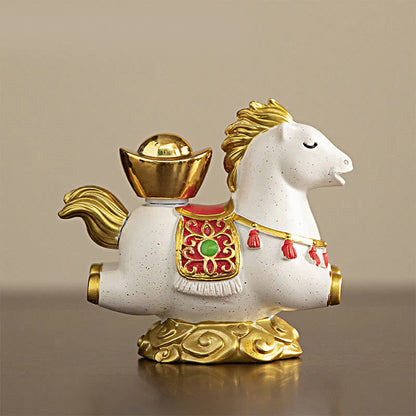 Buddha Stones Chinese Zodiac Horse Charm Fu Character Prosperity Home Decoration