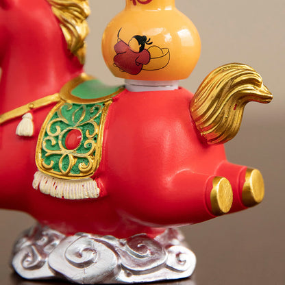 Buddha Stones Chinese Zodiac Horse Charm Fu Character Prosperity Home Decoration