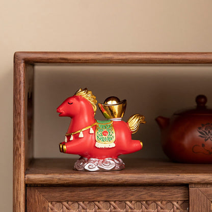 Buddha Stones Chinese Zodiac Horse Charm Fu Character Prosperity Home Decoration