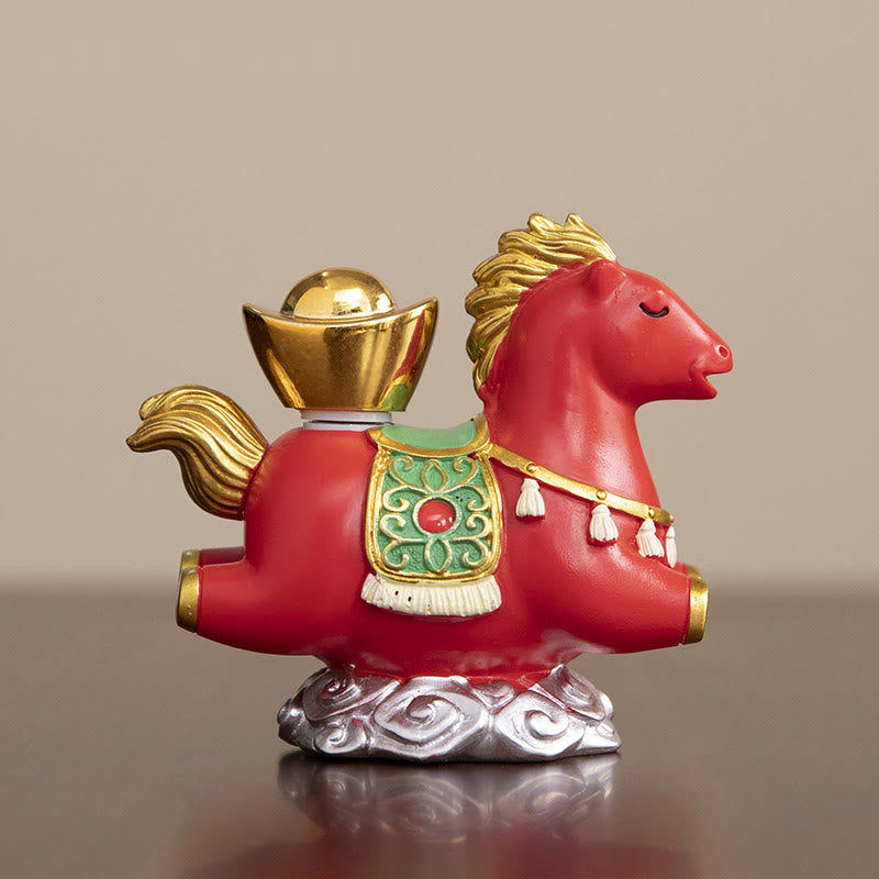 Buddha Stones Chinese Zodiac Horse Charm Fu Character Prosperity Home Decoration