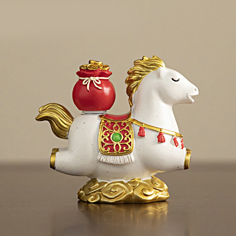 Buddha Stones Chinese Zodiac Horse Charm Fu Character Prosperity Home Decoration