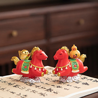 Buddha Stones Chinese Zodiac Horse Charm Fu Character Prosperity Home Decoration