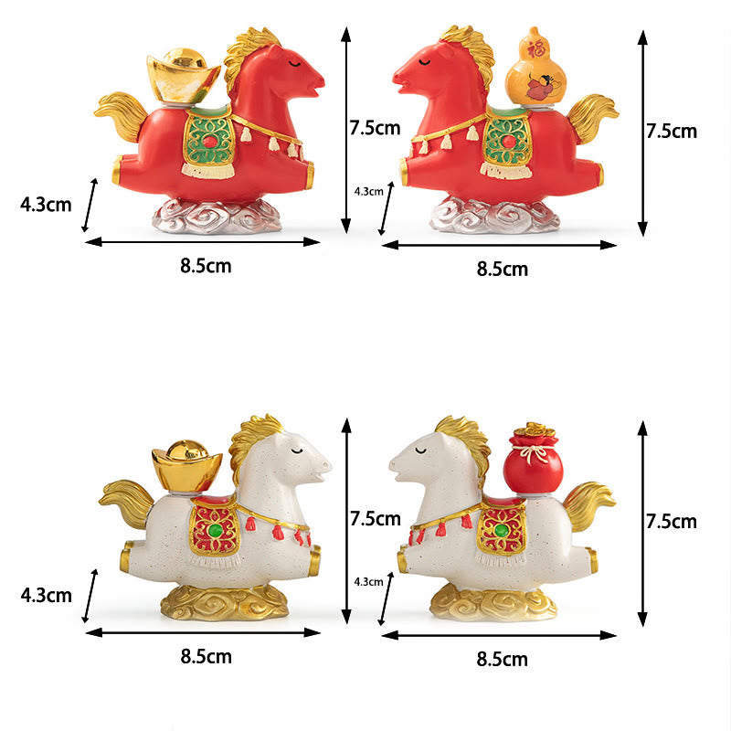 Buddha Stones Chinese Zodiac Horse Charm Fu Character Prosperity Home Decoration