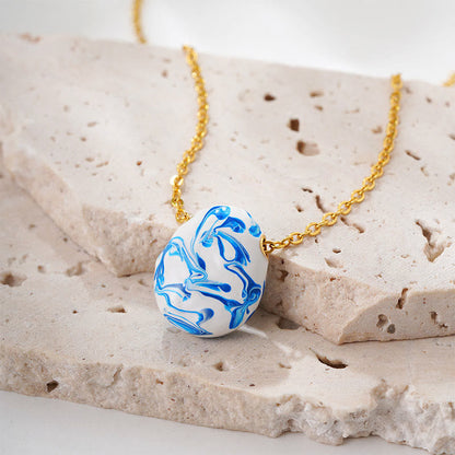 Buddha Stones Copper Wealth Healing Water Drop Shape Pendant Necklace
