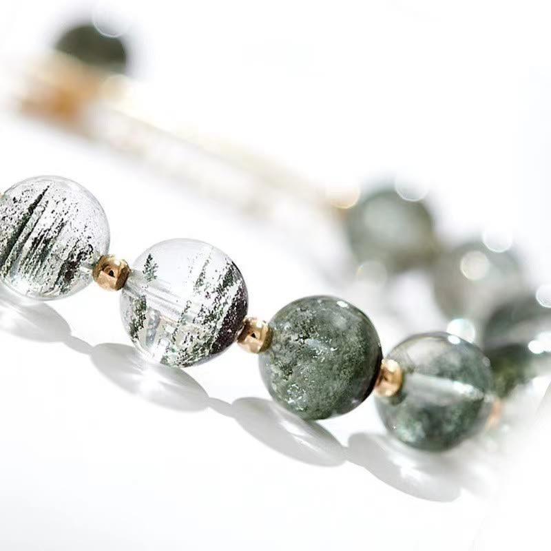 Buddha Stones Green Phantom Crystal Confidence Charm Bracelet