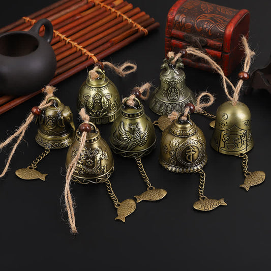 Buddha Stones Feng Shui Buddha Koi Fish Dragon Elephant Wind Chime Bell Luck Wall Hanging Decoration