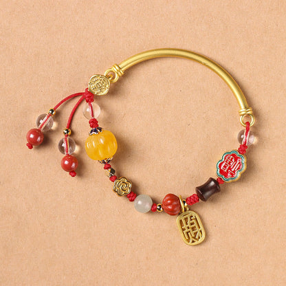 Buddha Stones Tibetan Auspicious Clouds Fortune Happiness Wealth Luck Bracelet