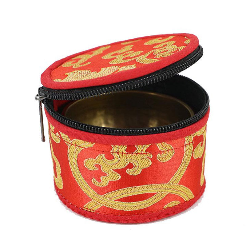 Buddha Stones Tibetan Singing Bowl Storage Bag with Zipper Closure Decoration