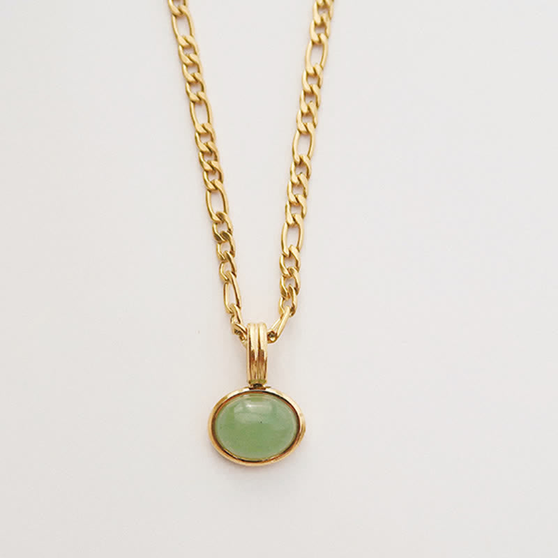 Buddha Stones Oval Turquoise Strength Titanium Steel Necklace Pendant