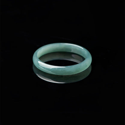 Buddha Stones Natural Jade Prosperity Protection Ring
