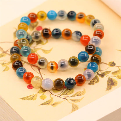 Buddha Stones Colorful Candy Agate Healing Strength Bead Bracelet