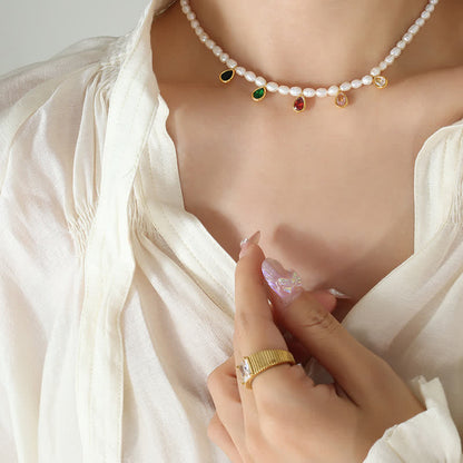 Buddha Stones Pearl Crystal Stone Purity Necklace Pendant