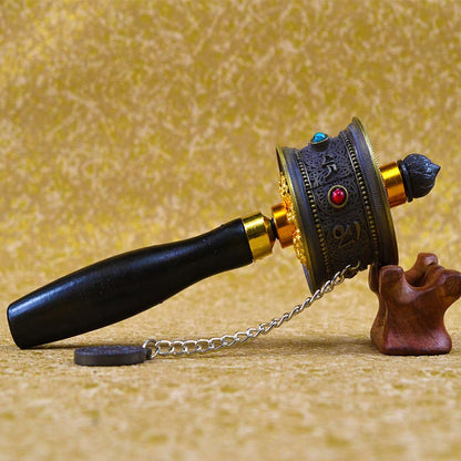 Buddha Stones Tibetan Lucky Prayer Wheel Decoration