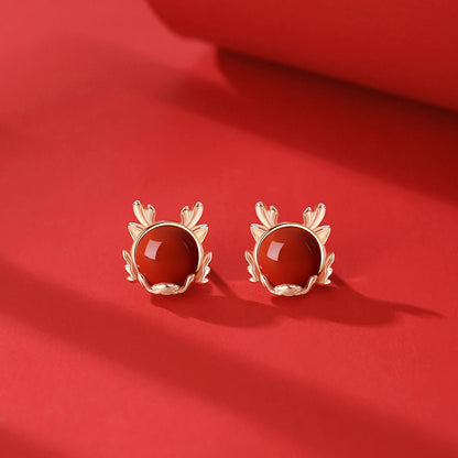 ❗❗❗A Flash Sale- Buddha Stones 925 Sterling Silver Year of the Dragon Cinnabar Red Agate Dragon Protection Bracelet Necklace Pendant Earrings Ring