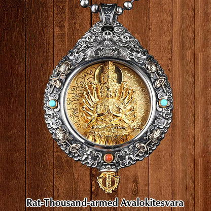 Buddha Stones Chinese Zodiac Natal Buddha Thangka Nine Palaces Eight Diagrams Wealth Rotatable Necklace Pendant