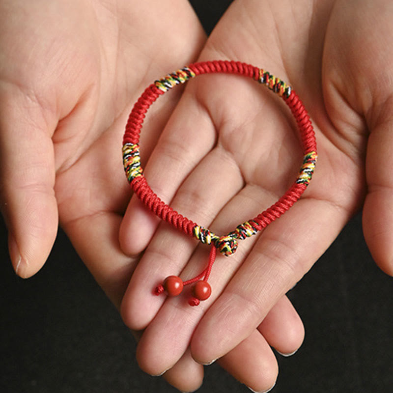 Buddha Stones Five Colors King Kong Knot String Protection Luck Bracelet