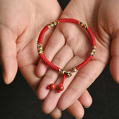 Buddha Stones Five Colors King Kong Knot String Protection Luck Bracelet
