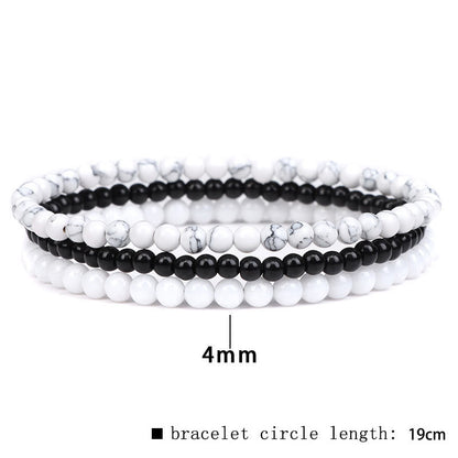 Buddha Stones 3Pcs Natural Crystal Stone Inner Peace Spiritual Bracelet