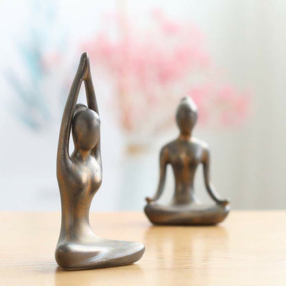 Buddha Stones Abstract Yoga Meditation Exercise Ceramics Spiritual Figurine Sculpture Decoration