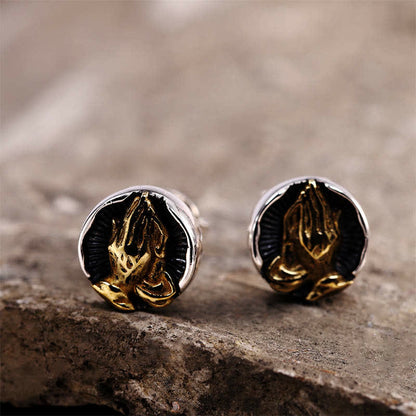 Buddha Stones 925 Sterling Silver Namaste Equality Stud Earrings