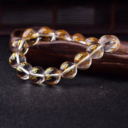 FREE Today: Open The Mind Tibet White Crystal Black Onyx Om Mani Padme Hum Meditation Bracelet