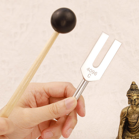 Buddha Stones Tuning Fork 4096HZ Aluminum Alloy Crystal Tuning Fork with Hammer for Chakra Healing