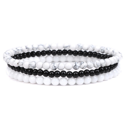 Buddha Stones 3Pcs Natural Crystal Stone Inner Peace Spiritual Bracelet