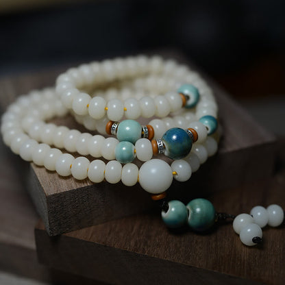 Buddha Stones 108 Mala Beads Bodhi Seed Keep Away Evil Spirits Calm Bracelet