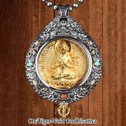 Buddha Stones Chinese Zodiac Natal Buddha Thangka Nine Palaces Eight Diagrams Wealth Rotatable Necklace Pendant