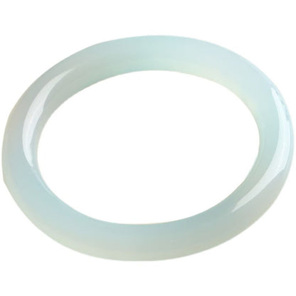 Buddha Stones Natural Aquamarine Blessing Serenity Bangle Bracelet