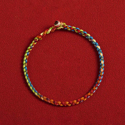 Buddha Stones "May you be blessed with peace and safety in all four seasons" Lucky Multicolored Bracelet