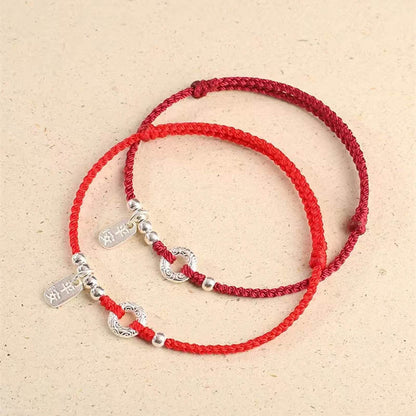 Buddha Stones 925 Sterling Silver Auspicious Clouds Peace Buckle Safe And Sound Bracelet Anklet (Extra 30% Off | USE CODE: FS30)