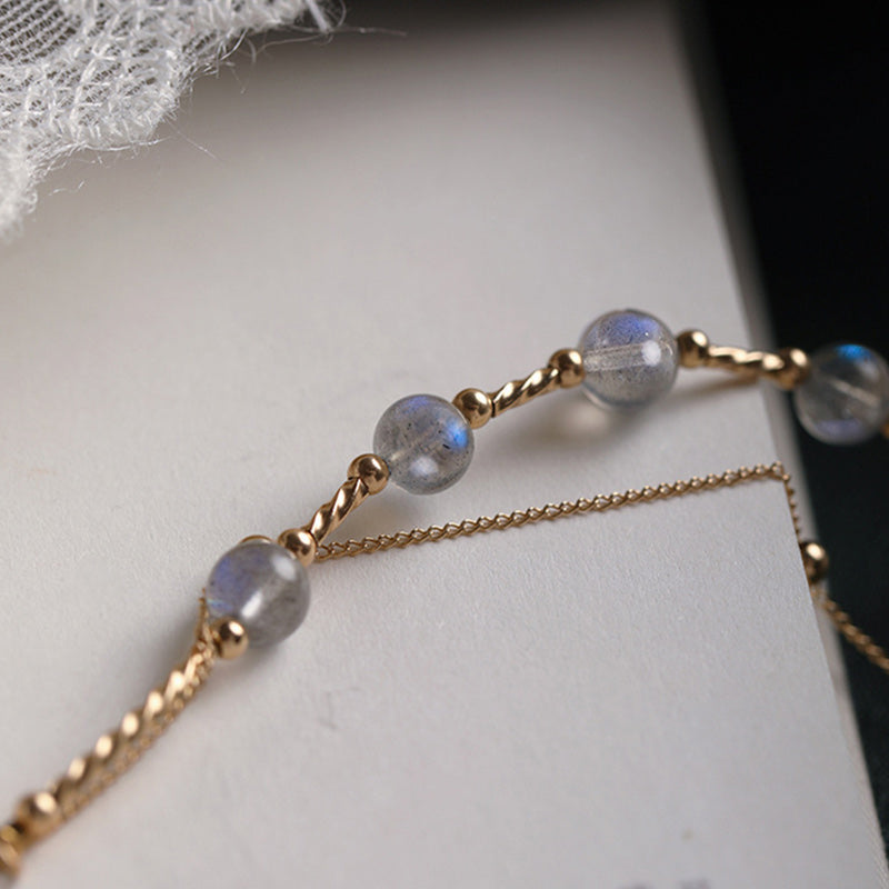 Buddha Stones Moonstone Positive Charming Chain Bracelet