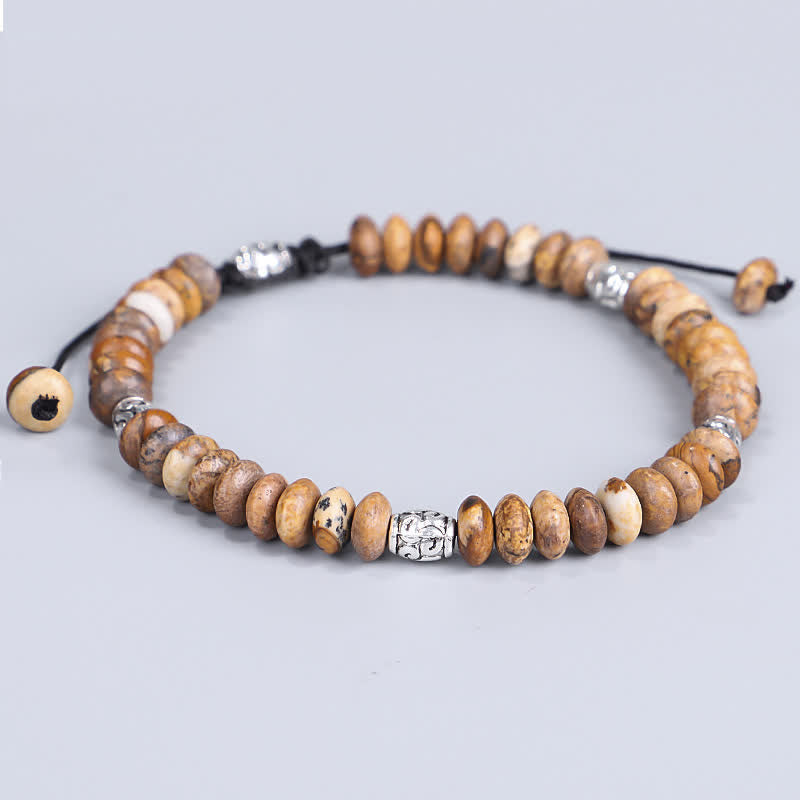 Buddha Stones Picture Jasper Positive Beads String Bracelet