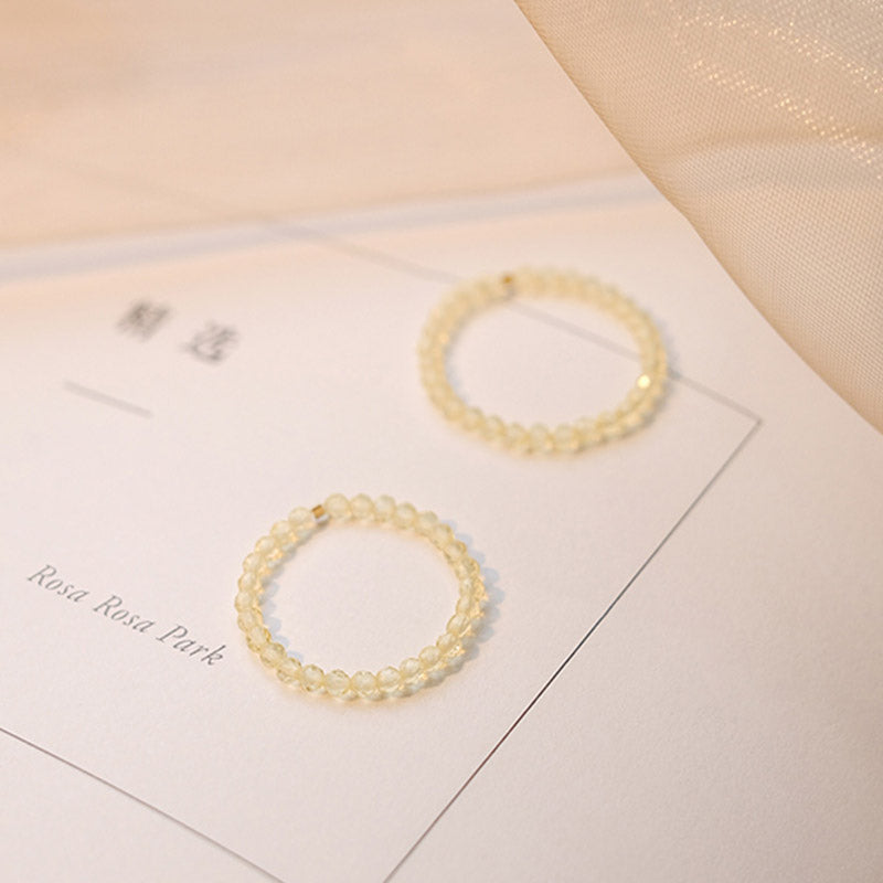 Buddha Stones Natural Citrine Happiness Prosperity Ring