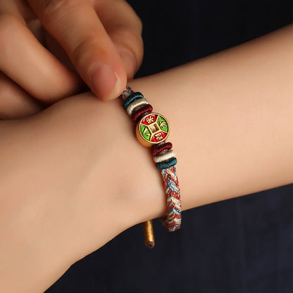 ❗❗❗A Flash Sale- Buddha Stones Colorful Rope Wealth Comes From All Directions Handmade Eight Thread Peace Knot Luck Bracelet