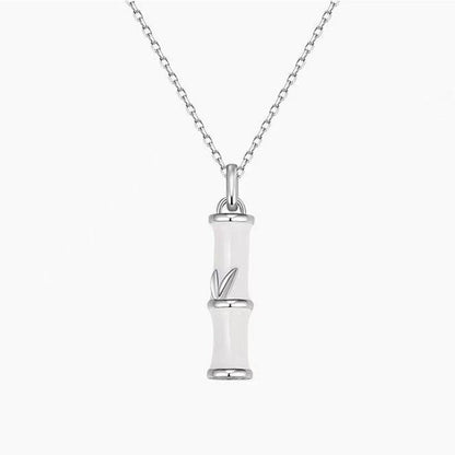 Buddha Stones Bamboo Design Copper Luck Couple Necklace Pendant