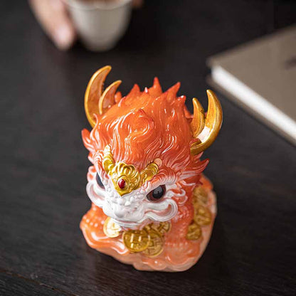 Buddha Stones Color Changing Small Kirin Resin Tea Pet Home Figurine Decoration