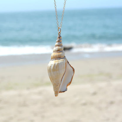 Buddha Stones Natural Shankha Conch Shell Seashell Lucky Necklace Pendant