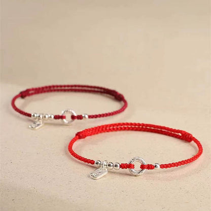 Buddha Stones 925 Sterling Silver Auspicious Clouds Peace Buckle Safe And Sound Bracelet Anklet (Extra 30% Off | USE CODE: FS30)