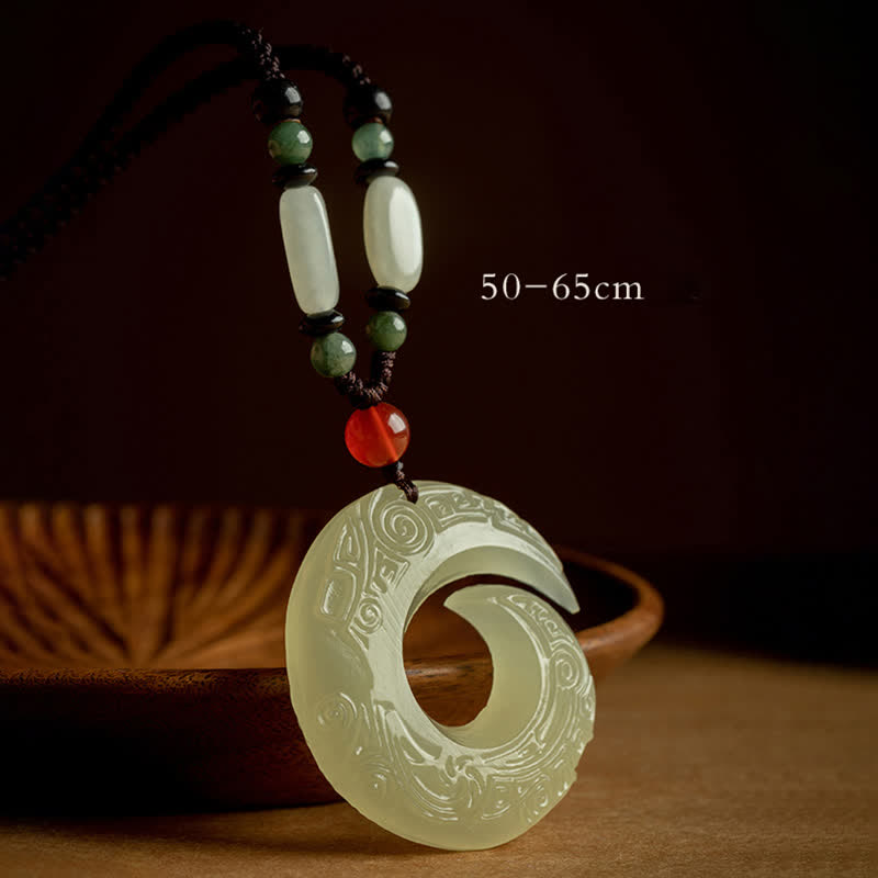 Buddha Stones Peace Buckle Jade Small Leaf Red Sandalwood Cinnabar Agate Luck Necklace Pendant