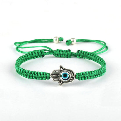 Buddha Stones Handmade Hamsa Symbol Protection Luck String Bracelet