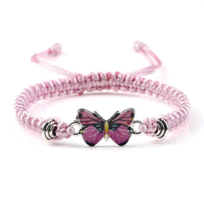Buddha Stones Butterfly Freedom Love String Charm Bracelet